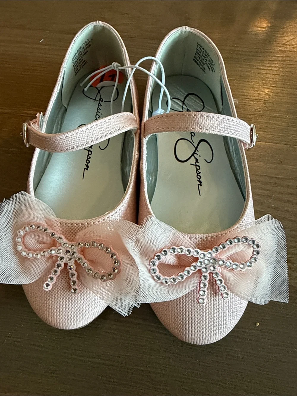 Jessica Simpson Light Pink Bow Strap Girls' Dress Shoes